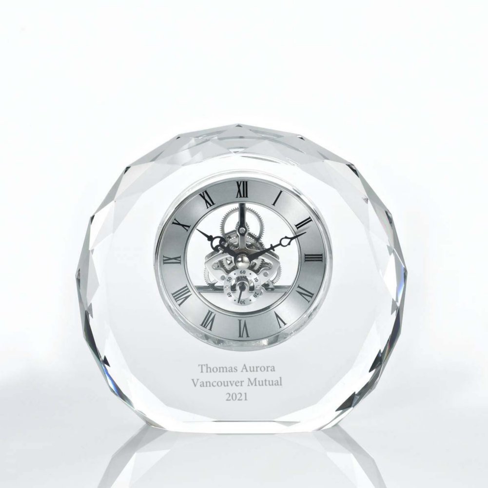 View larger image of Executive Crystal Skeleton Clock - Beveled Circle